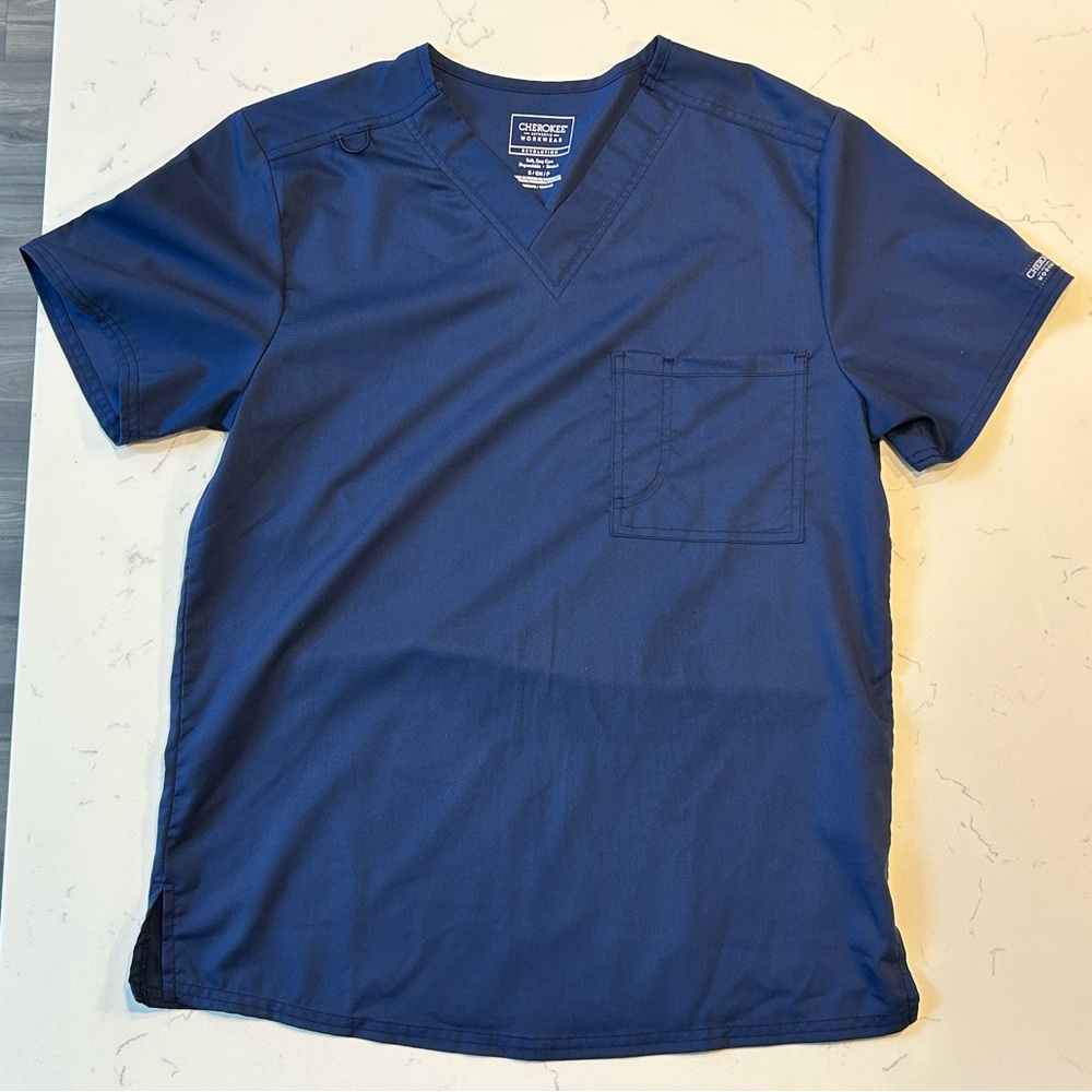 Cherokee Unisex Navy Scrub Top - Small